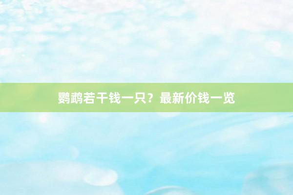 鹦鹉若干钱一只？最新价钱一览